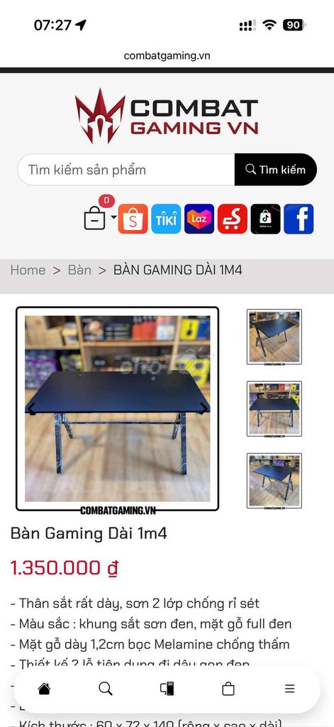 Bàn gaming Dài 1M4 Đen Đã sử dụng. Mua bán Bàn ghế tại Thành phố Bến Tre Bến Tre được đăng bởi Lê Toàn hình 1