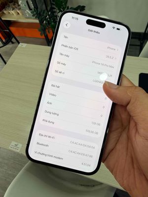Apple iPhone 14 Pro Max 128GB Tím Thay Mặt Lưng