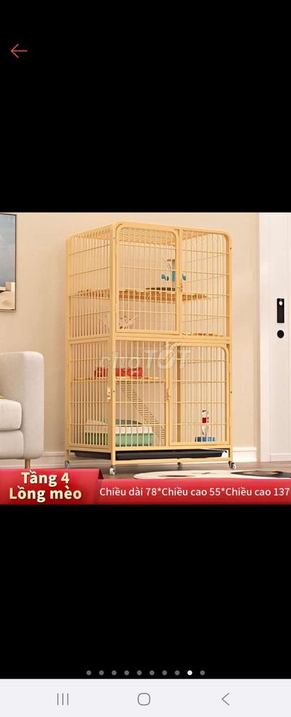 Lồng mèo 78x55x137cm Như mới. Mua bán Phụ kiện, Thức ăn, Dịch vụ tại Quận Thanh Xuân Hà Nội được đăng bởi Hà Itel hình 1