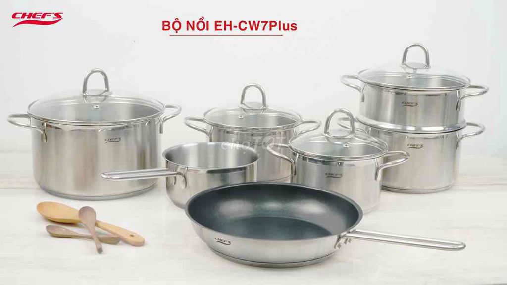 Bộ 7 nồi Chefs EH-CW7PLUS Inox 304 Bạc. Mua bán Dụng cụ nhà bếp tại Quận 10 Tp Hồ Chí Minh được đăng bởi Thieee hình 1