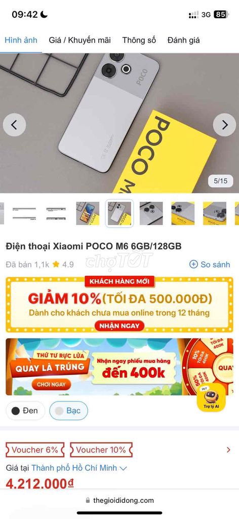 Xiaomi POCO M6 6GB/128GB. Mua bán Điện thoại tại Huyện Bình Chánh Tp Hồ Chí Minh được đăng bởi Vy Vy hình 1