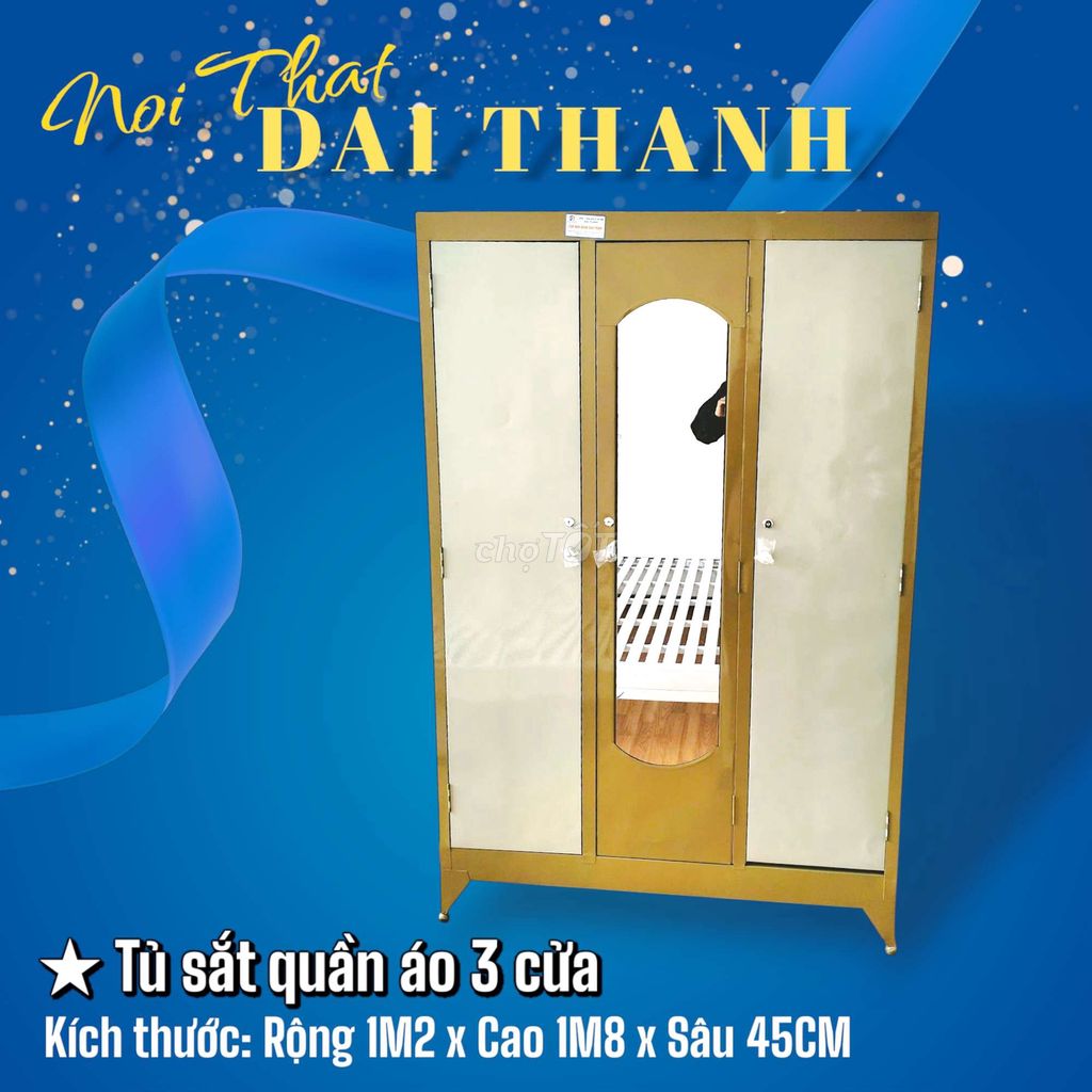 Tủ sắt 3 cửa 1m2x1m8, GIÁ SIÊU RẺ, HỎA TỐC HCM