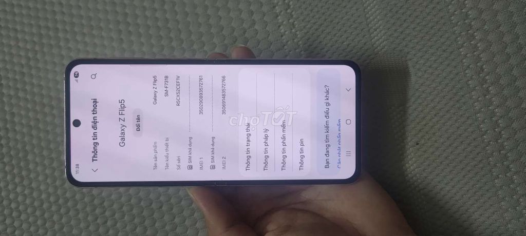 Samsung Galaxy Z Flip5 Bạc Đã sử dụng. Mua bán Điện thoại tại Huyện Tiên Du Bắc Ninh được đăng bởi Nguyễn Huy hình 1