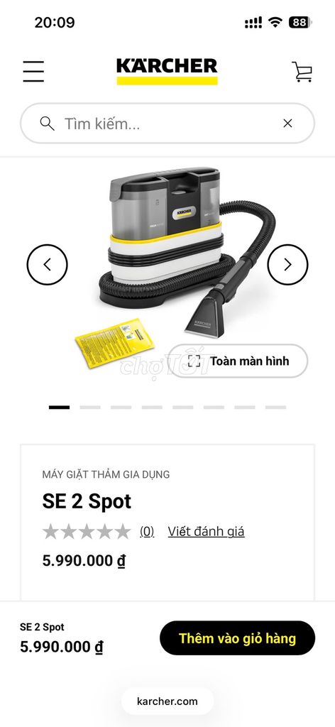 Máy giặt thảm Karcher SE 2 Spot Đen, Vàng. Mua bán Thiết bị vệ sinh, nhà tắm tại Quận Hoàng Mai Hà Nội được đăng bởi Mr Simple hình 1