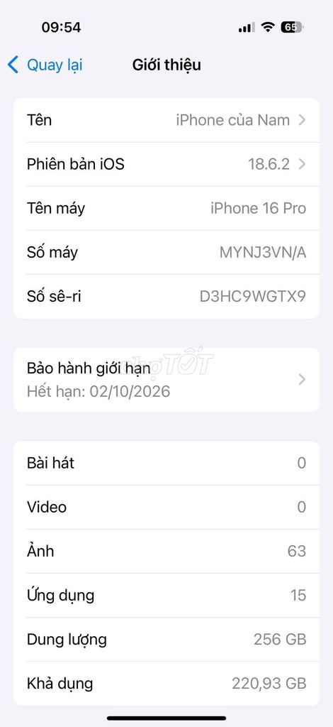 iPhone 16 Pro 256GB. Mua bán Điện thoại tại Huyện Châu Thành Đồng Tháp được đăng bởi Nam hình 1