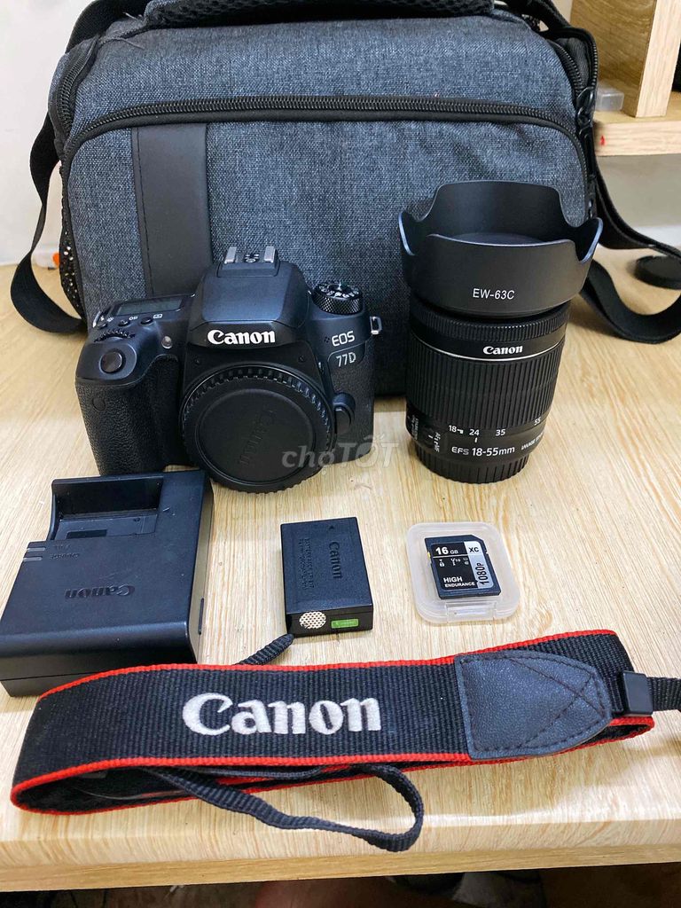 Bán combo canon 77D kèm lens 18-55stm đẹp