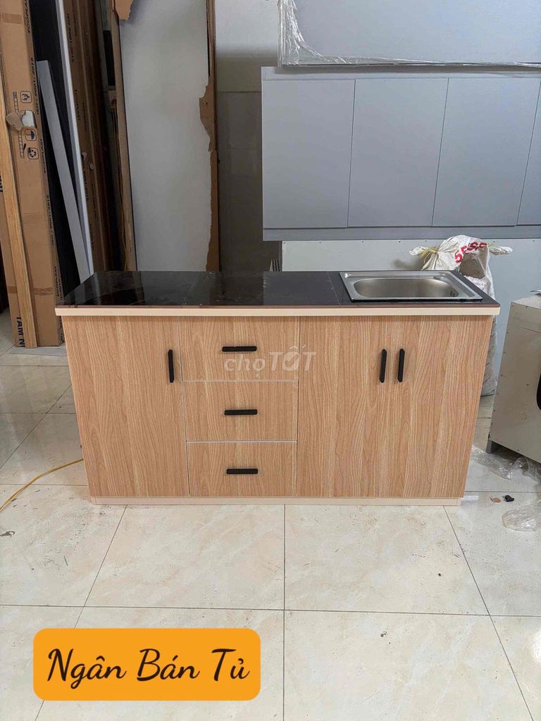 Tủ bếp nhựa Đài Loan vân gỗ 1m40. Mua bán Tủ, kệ gia đình tại Quận Tân Bình Tp Hồ Chí Minh được đăng bởi KIM NGÂN BÁN TỦ hình 1