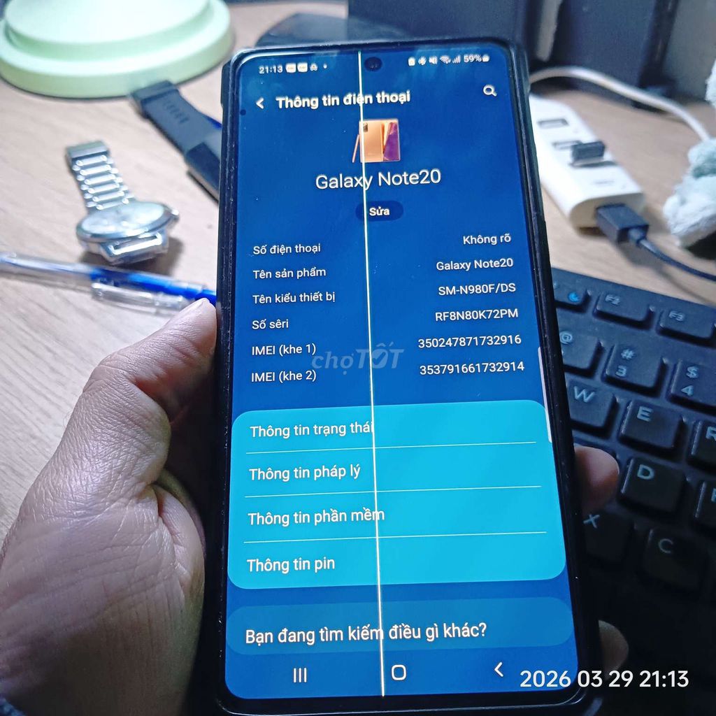 Samsung Galaxy Note20 Đồng lỗi màn. Mua bán Điện thoại tại Quận 7 Tp Hồ Chí Minh được đăng bởi Nguyễn Thành Trung hình 1
