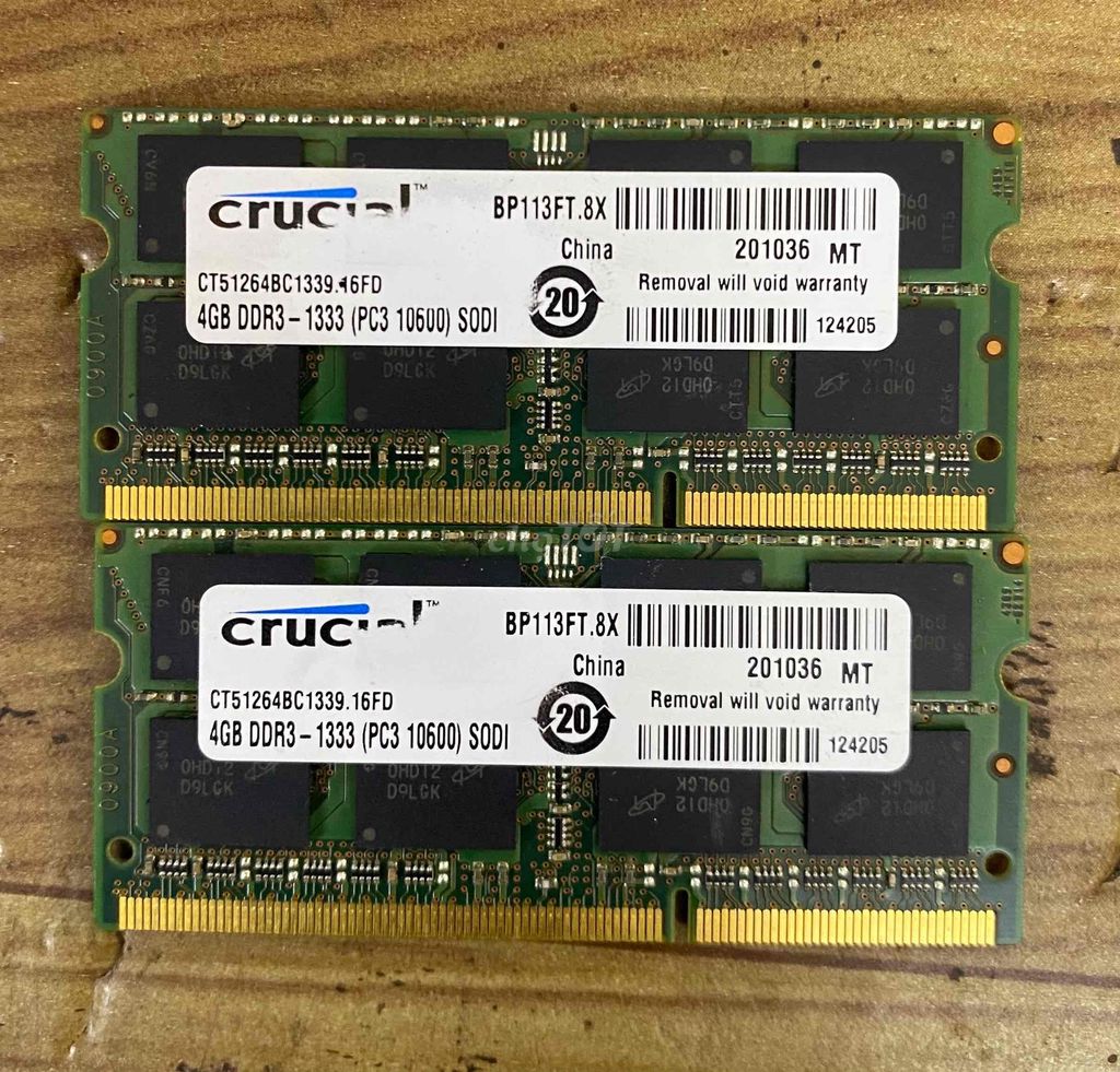 Cặp RAM Crucial 4GB DDR3-1333 Laptop Mac. Mua bán Linh kiện (RAM, Card...) tại Quận Cẩm Lệ Đà Nẵng được đăng bởi phúc hình 1
