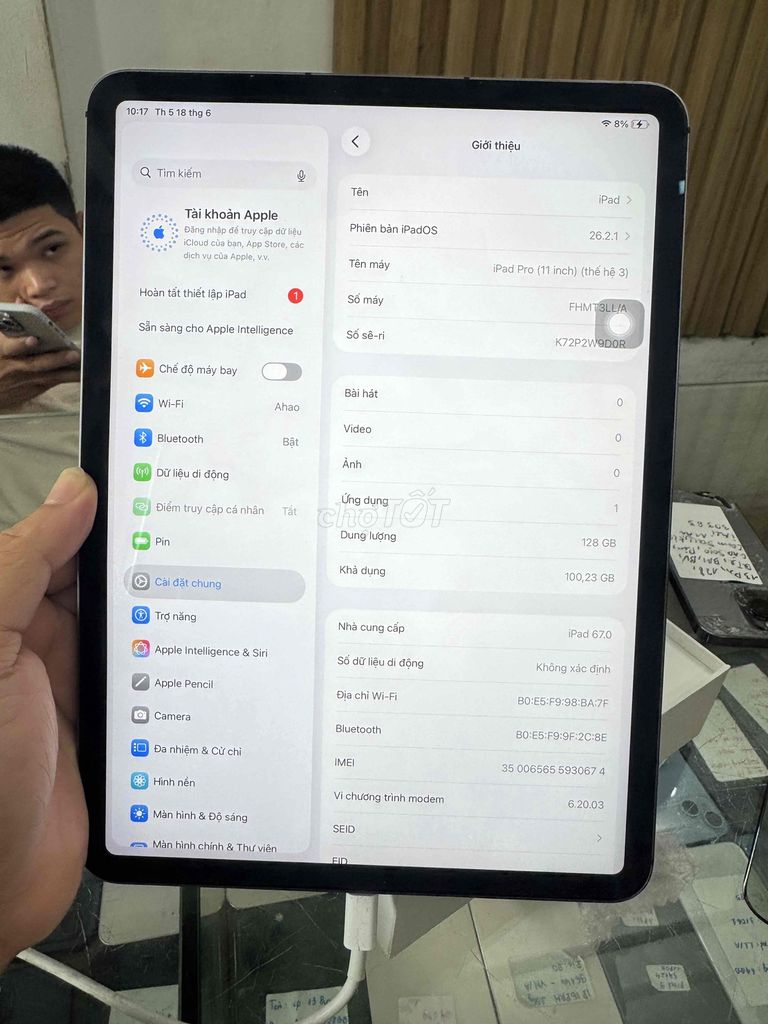 Apple iPad Pro M1 128GB 5G 99% pin 92%. Mua bán Máy tính bảng tại Quận Đống Đa Hà Nội được đăng bởi Lê Khuyến hình 1