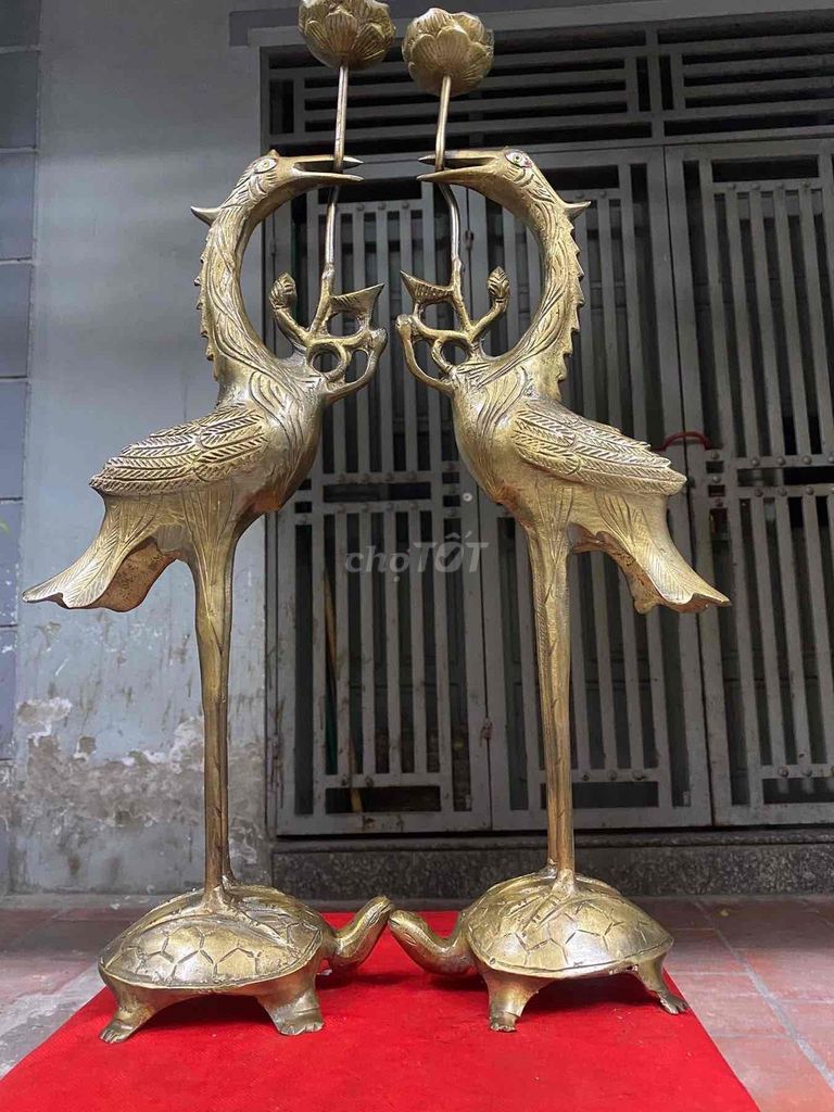 Đôi hạc đồng xưa cao 58cm. Mua bán Đồ sưu tầm, đồ cổ tại Huyện Kim Thành Hải Dương được đăng bởi lê cường hình 1
