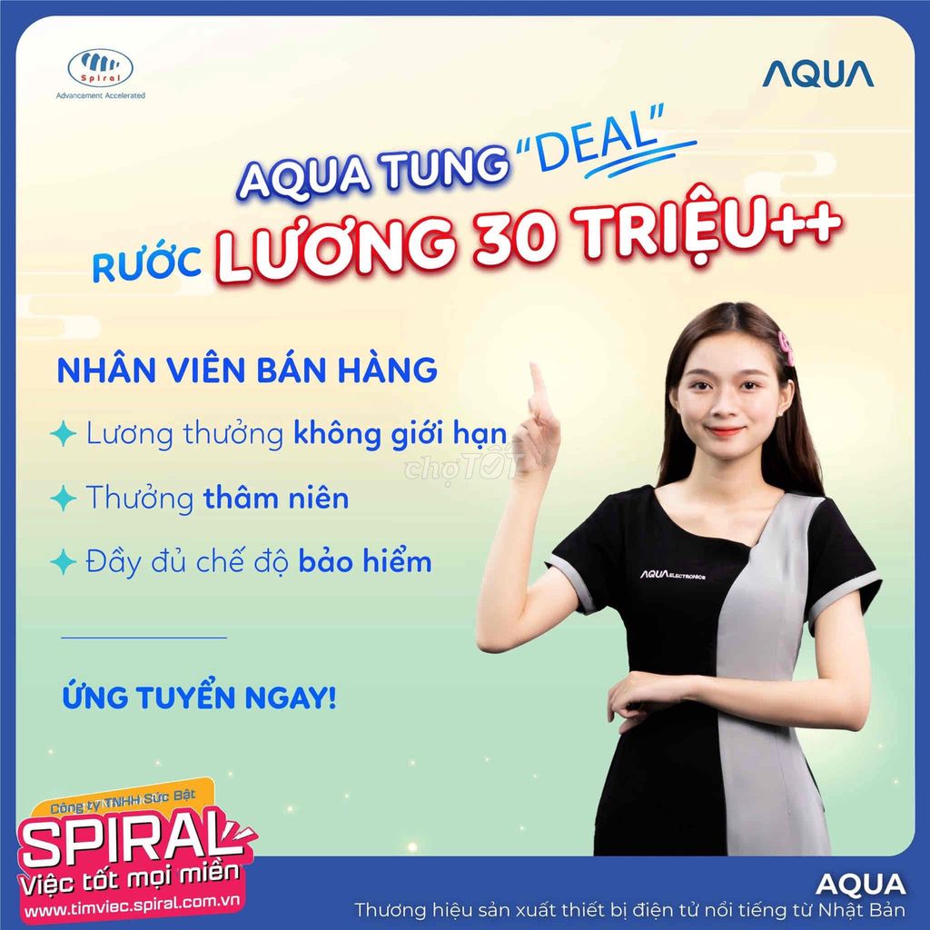 Aqua Tuyển Nhân Viên Bán Hàng Tại Nha Trang
