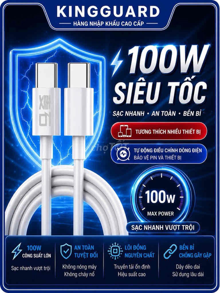 Cáp sạc KINGGUARD Type-C Trắng. Mua bán Phụ kiện (Màn hình, Chuột...) tại Huyện Vĩnh Bảo Hải Phòng được đăng bởi KINGGUARD STORE hình 1