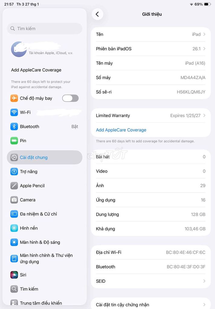Apple iPad (Gen 11) 128GB Xanh Mới. Mua bán Máy tính bảng tại Quận Hải An Hải Phòng được đăng bởi Nguyễn hoàng duy hình 1