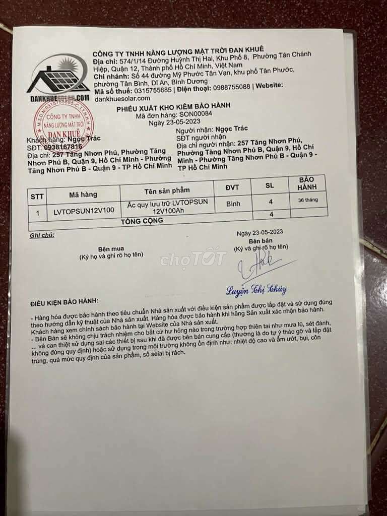 4 Ắc quy gel LVTopsun 12V100AH. Mua bán Phụ tùng xe tại Thành phố Thủ Đức Tp Hồ Chí Minh được đăng bởi Mười hình 3