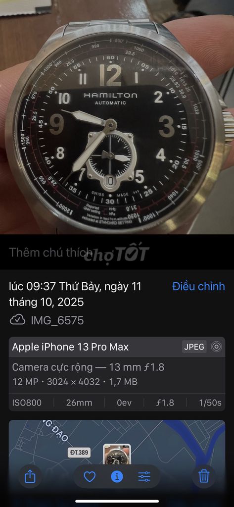 Đồng hồ cơ Hamilton Nam Kim loại Đen Bạc. Mua bán Đồng hồ tại Thị xã Kinh Môn Hải Dương được đăng bởi tiếnphung hình 1