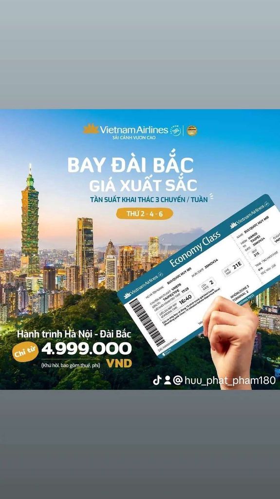 ✈️ BAY ĐÀI BẮC - GIÁ XUẤT SẮC
CÙNG VNA