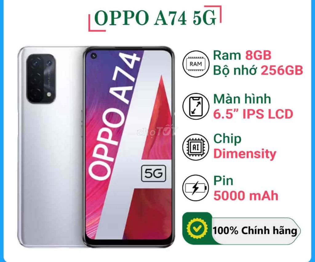 OPPO A74 5G 8GB/256GB Full Phụ kiện. Mua bán Điện thoại tại Thành phố Buôn Ma Thuột Đắk Lắk được đăng bởi Bách hoá online hình 1