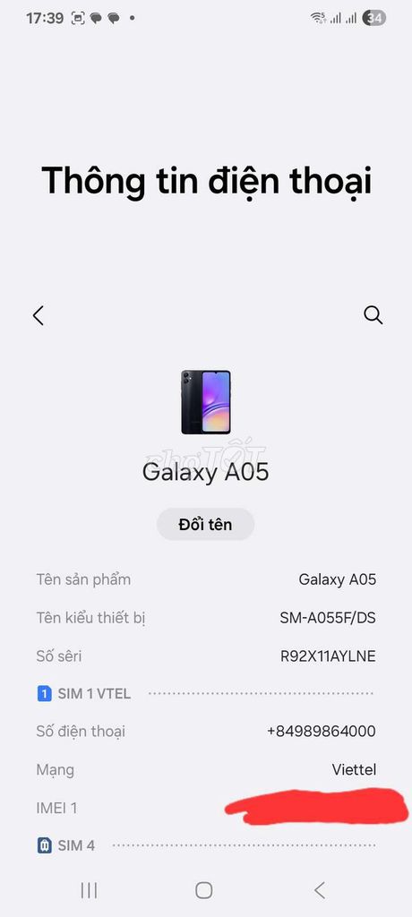 Samsung Galaxy A05 Xanh Đen Đã qua sử dụng. Mua bán Điện thoại tại Quận Gò Vấp Tp Hồ Chí Minh được đăng bởi Nhat Truong hình 1