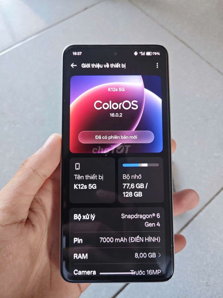 Oppo k12s 5G bán or giao lưu lên đời flaship có bù. Mua bán Điện thoại tại Huyện Phú Vang Thừa Thiên Huế được đăng bởi Duy hình 1