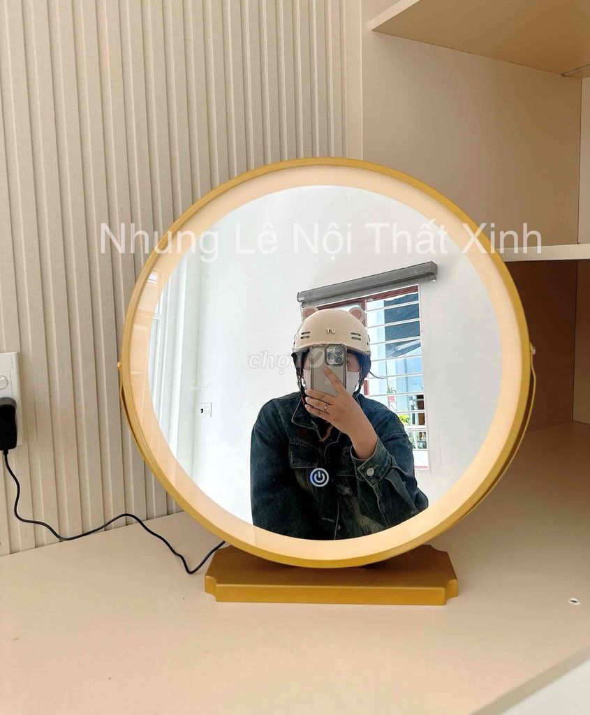 Gương soi 360 Kim loại, gương LED Vàng. Mua bán Nội thất, đồ gia dụng khác tại Quận Sơn Trà Đà Nẵng được đăng bởi Nội Thất Xinh hình 1