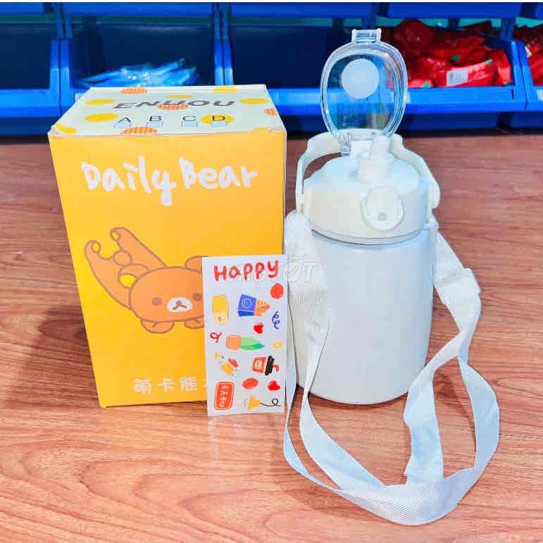 Bình Giữ Nhiệt 900ml, Có Ống Hút tặng kèm sticker