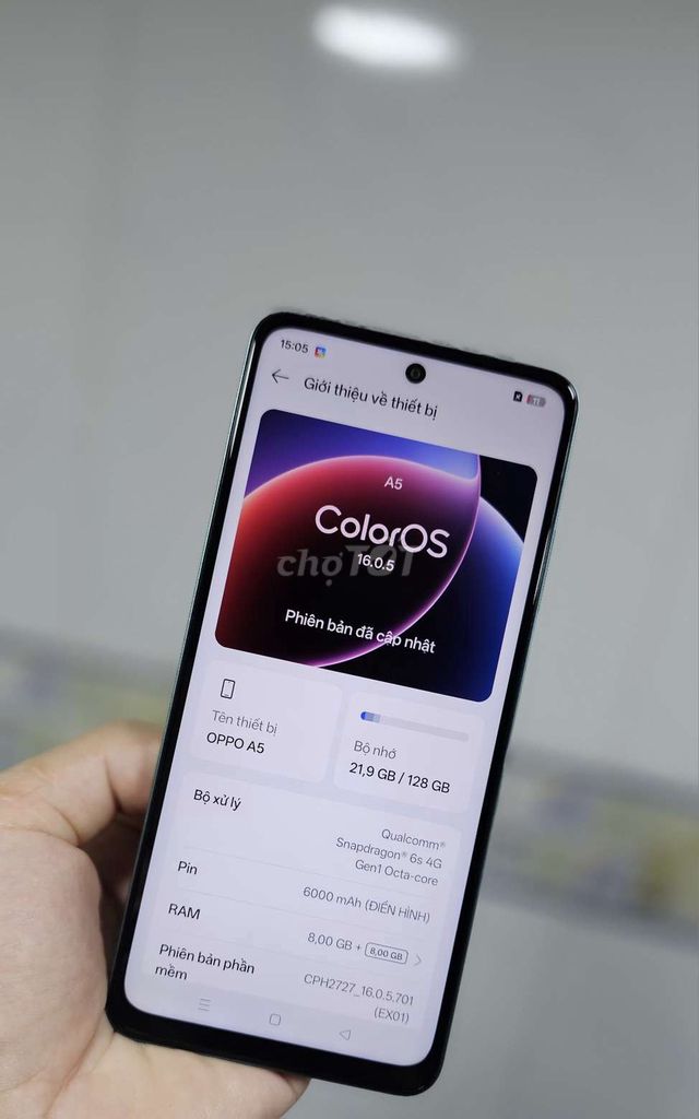 OPPO A5 2025 8GB/128GB Xanh. Mua bán Điện thoại tại Huyện Cao Lãnh Đồng Tháp được đăng bởi Hoài Nhân hình 1