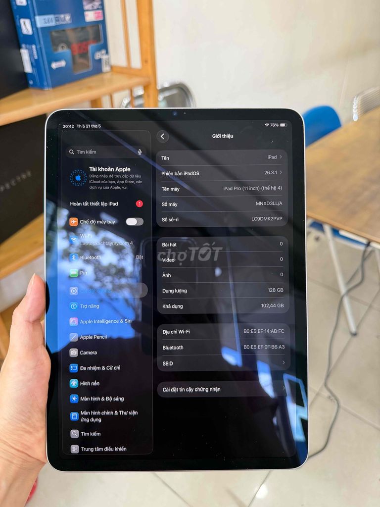 Apple iPad Pro 11 inch 2022 128GB Xám zin 100%. Mua bán Máy tính bảng tại Quận 10 Tp Hồ Chí Minh được đăng bởi Huyền Trang hình 1
