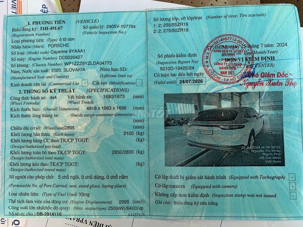 Porsche Cayenne 2020 3.0 V6 - 85444 km. Mua bán Ô tô tại Quận Bình Tân Tp Hồ Chí Minh được đăng bởi Nguyễn Thanh Xuân hình 10