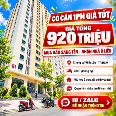 Căn hộ 38 m² · 1 PN · KDC Vĩnh Lộc D'Gold