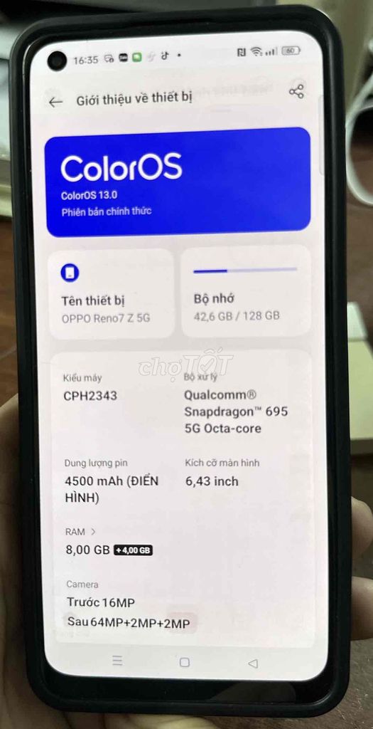 OPPO Reno7 Z 5G Đen 128GB. Mua bán Điện thoại tại Quận Gò Vấp Tp Hồ Chí Minh được đăng bởi phát nguyễn hình 1