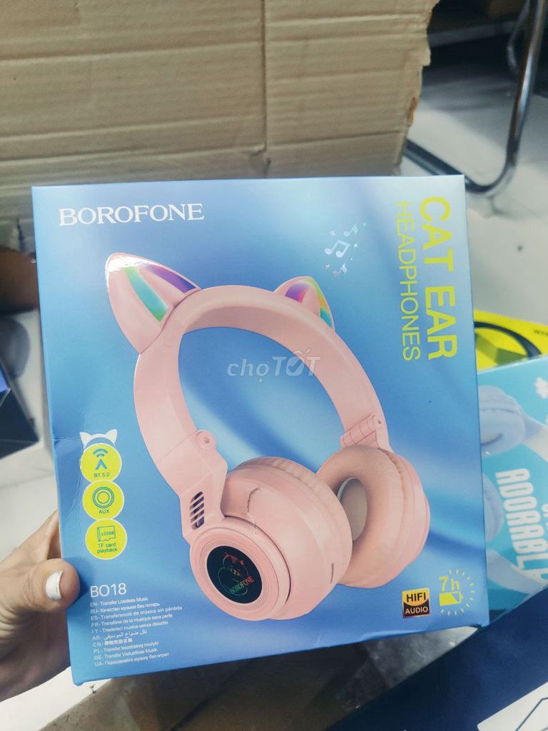 Tai nghe Borofone BO18 Hồng. Mua bán Tivi, Âm thanh tại Quận Ninh Kiều Cần Thơ được đăng bởi Lam hình 1