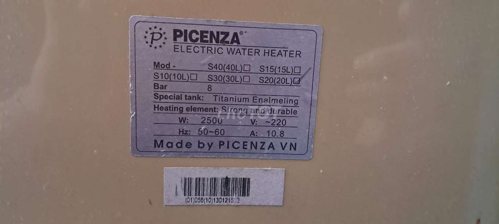 Bình nóng lạnh 20 lit của Picenza giá rẻ cực bền