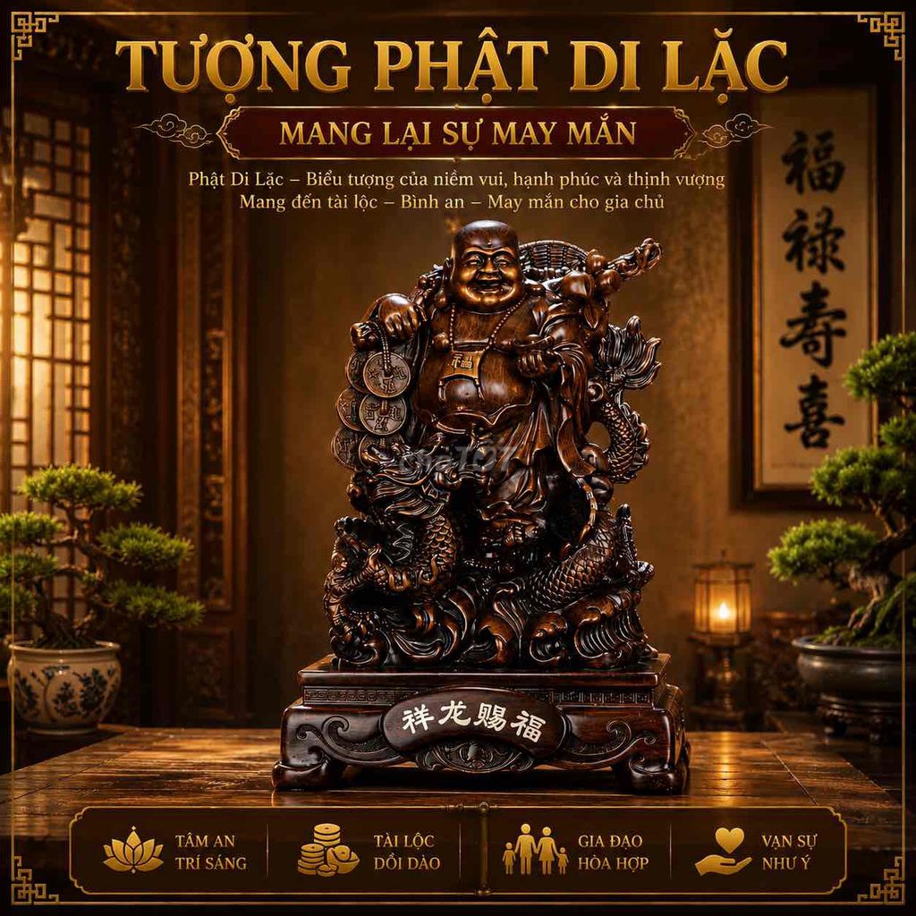 Tượng phật di lặc trang trí phong thuỷ bình an NEW. Mua bán Cây cảnh, đồ trang trí tại Quận Tân Bình Tp Hồ Chí Minh được đăng bởi Haven Store 247 hình 1