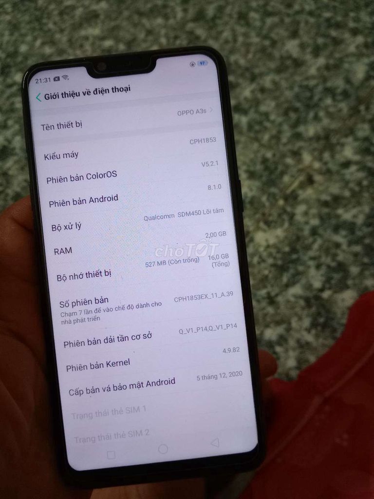 Oppo A3s 2GB/16GB Đen. Mua bán Điện thoại tại Huyện Hòa Bình Bạc Liêu được đăng bởi Thành Trung hình 1