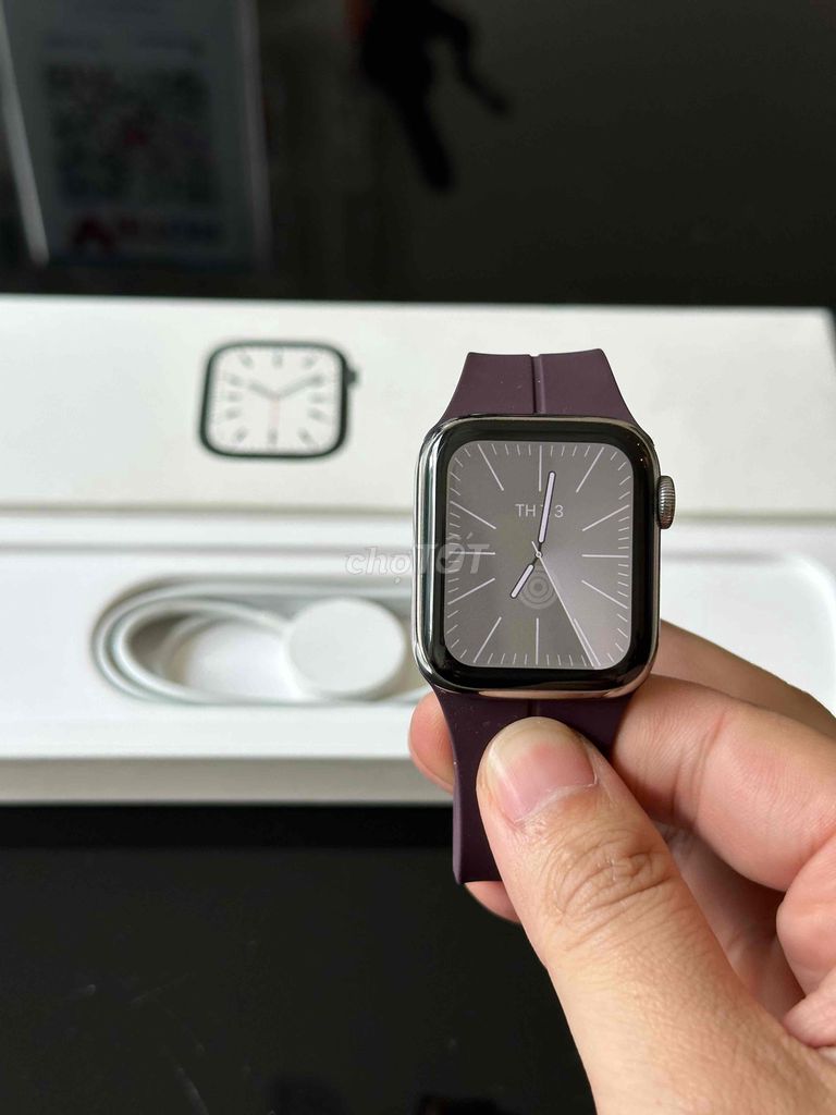 Apple watch series 4/40 thép trắng esim full pk