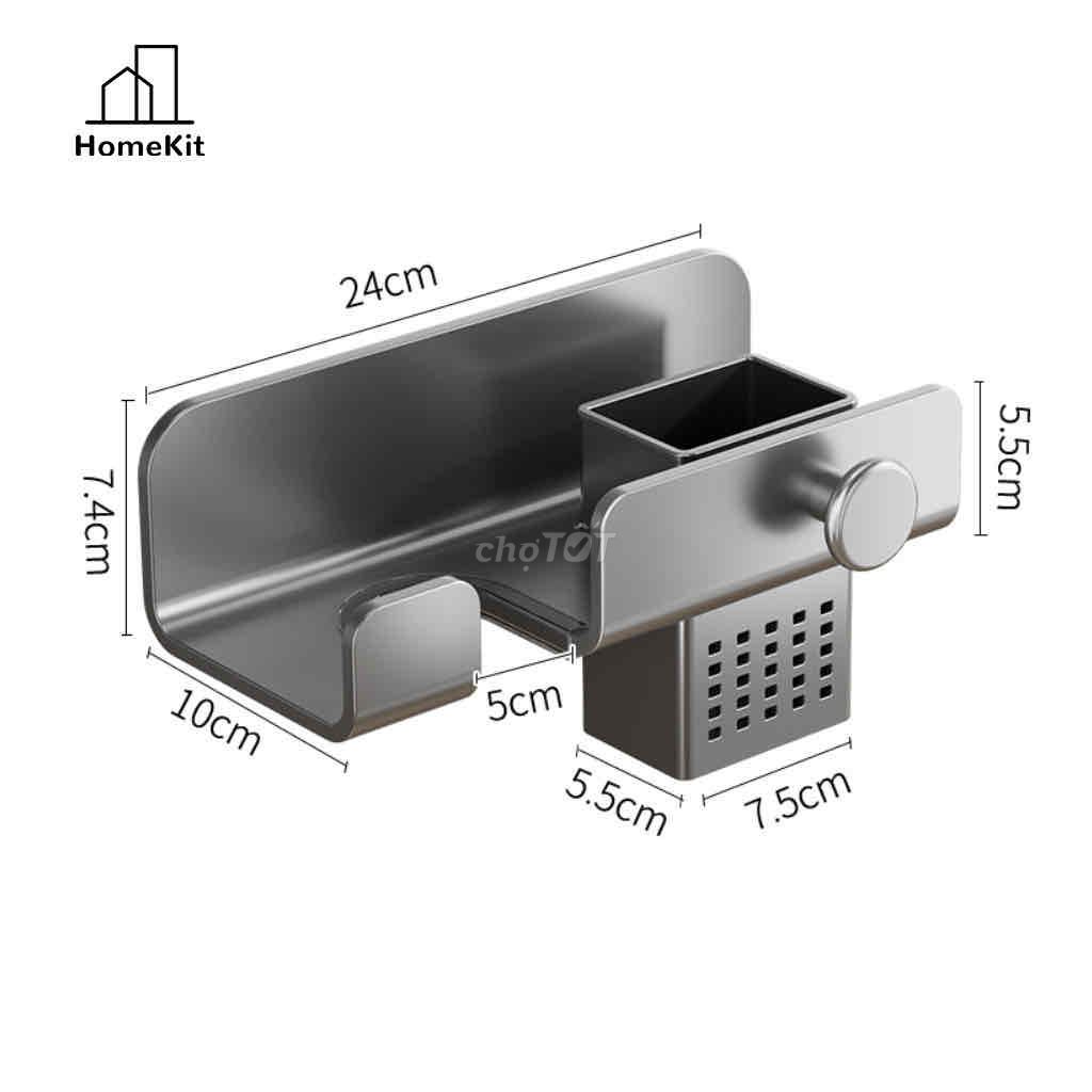 giá treo máy sấy tóc nhôm có ống đựng dụng cụ tóc