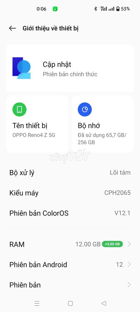 Oppo Reno4 Z 5G 12GB/256GB Android 12. Mua bán Điện thoại tại Quận 12 Tp Hồ Chí Minh được đăng bởi Gà Tre  hình 1