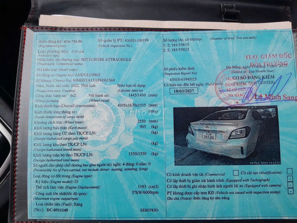 Mitsubishi Attrage CVT 2022 trắng, oddo 24.000 km. Mua bán Ô tô tại Quận Thanh Khê Đà Nẵng được đăng bởi JC Quang hình 8