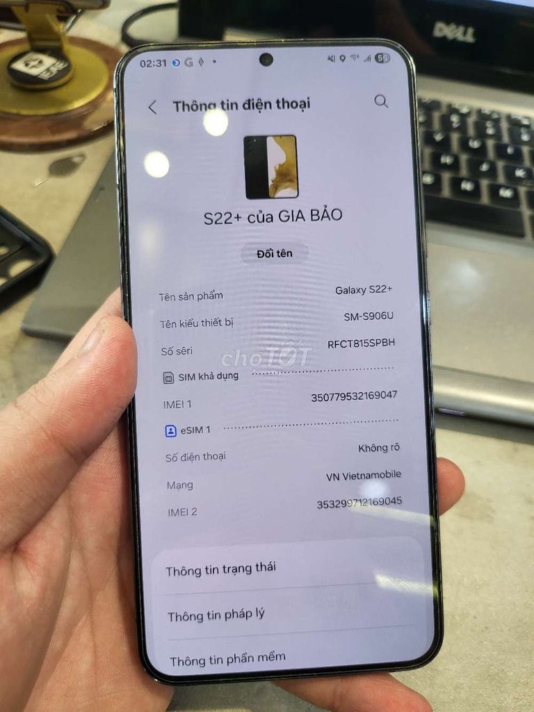 Samsung Galaxy S22 Plus 128GB Đen. Mua bán Điện thoại tại Quận 3 Tp Hồ Chí Minh được đăng bởi Nguyễn Gia Bảo hình 1