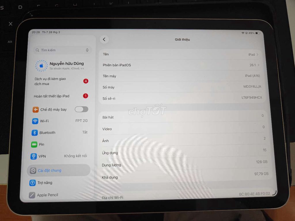 Apple iPad Gen 11 128GB Bạc Mới. Mua bán Máy tính bảng tại Thành phố Bắc Ninh Bắc Ninh được đăng bởi HuuDung hình 1