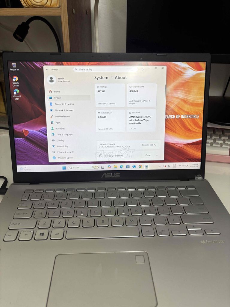 Laptop ASUS VivoBook X409DA 8GB/512GB. Mua bán Laptop tại Quận Hai Bà Trưng Hà Nội được đăng bởi Nguyen Anh hình 1