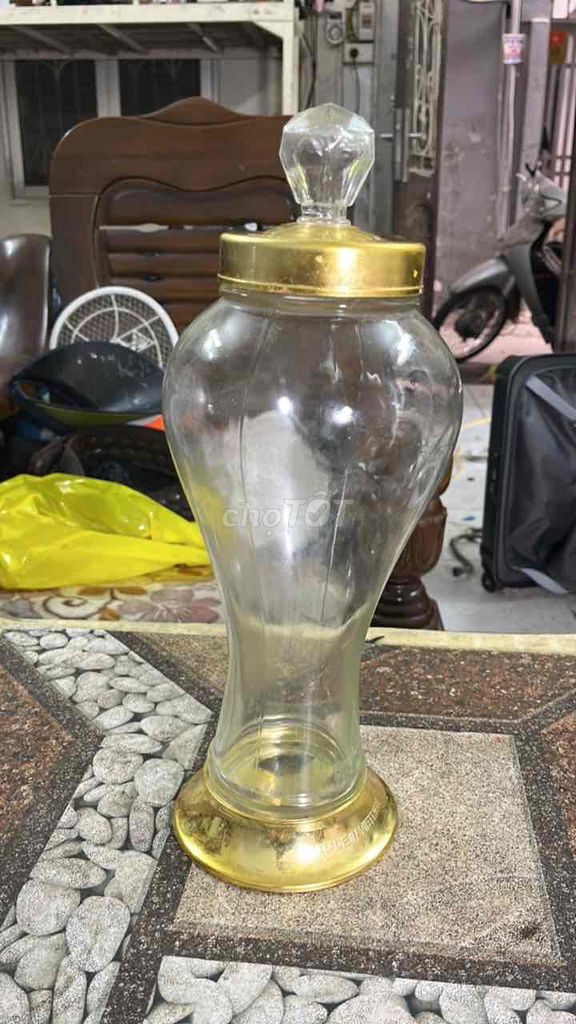 Bình thủy tinh Trong suốt, vàng. Mua bán Dụng cụ nhà bếp tại Quận Hoàng Mai Hà Nội được đăng bởi Kairiyeudau hình 1