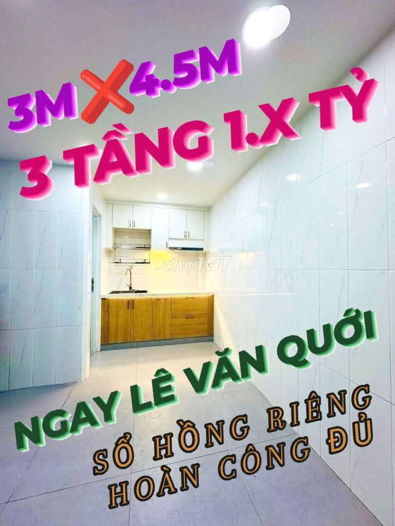 HẺM 3G ĐƯỜNG Số 8B LÊ VĂN QUỚI 2 Tầng 3M4.5M SỔ HỒNG RIÊNG Chỉ 1.8 Tỷ