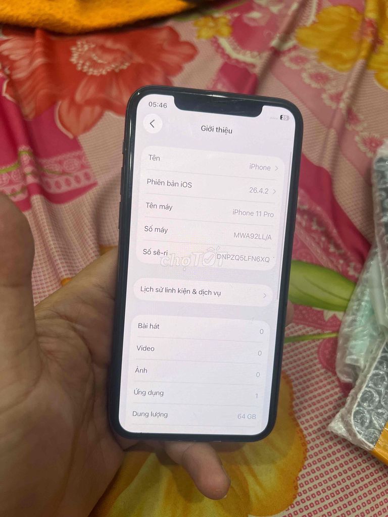 iPhone 11 Pro 64GB Xám Đã sử dụng. Mua bán Điện thoại tại Thành phố Thuận An Bình Dương được đăng bởi Trung Apple Ko bán góp hình 1