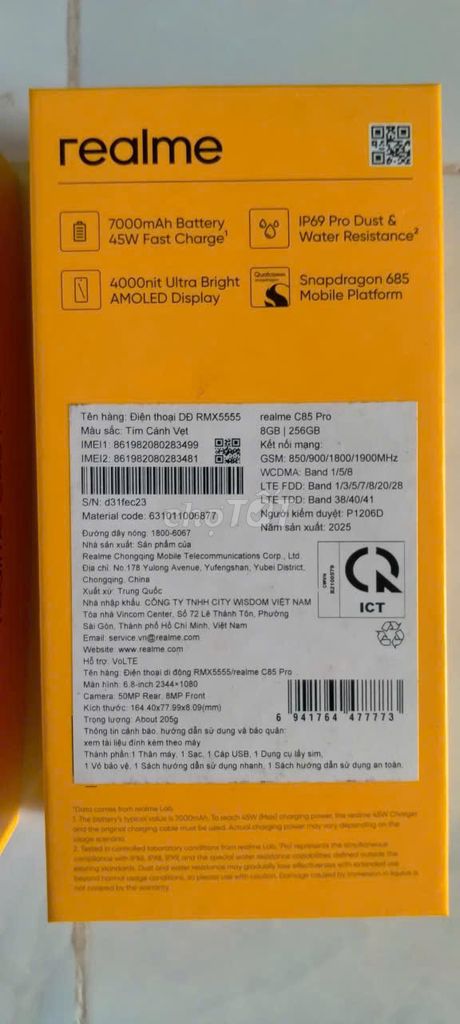 Realme C85 Pro 8GB/256GB Tím. Mua bán Điện thoại tại Quận Liên Chiểu Đà Nẵng được đăng bởi Giang Vĩ hình 1