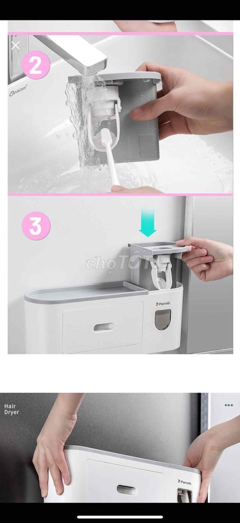 Bộ nhả kem đánh răng 2 cốc