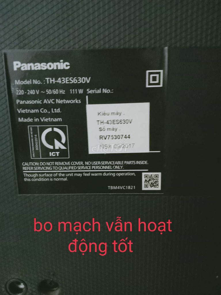 Tivi Panasonic TH-43ES630V Hư màn hình. Mua bán Tivi, Âm thanh tại Huyện Bình Chánh Tp Hồ Chí Minh được đăng bởi Ba Cu Bon hình 1