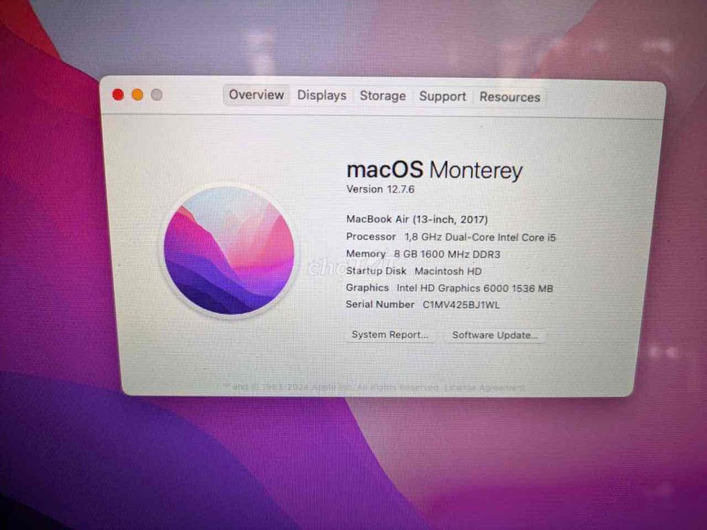 Apple MacBook Air 2017 i5 8GB/256GB Bạc Đã sử dụng. Mua bán Laptop tại Quận Hà Đông Hà Nội được đăng bởi Trần Phương Thảo hình 1