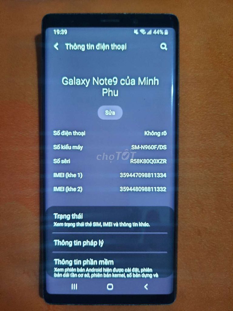 Samsung Galaxy Note 9 128GB Đen. Mua bán Điện thoại tại Thành phố Biên Hòa Đồng Nai được đăng bởi Lehoang Minhphu hình 1